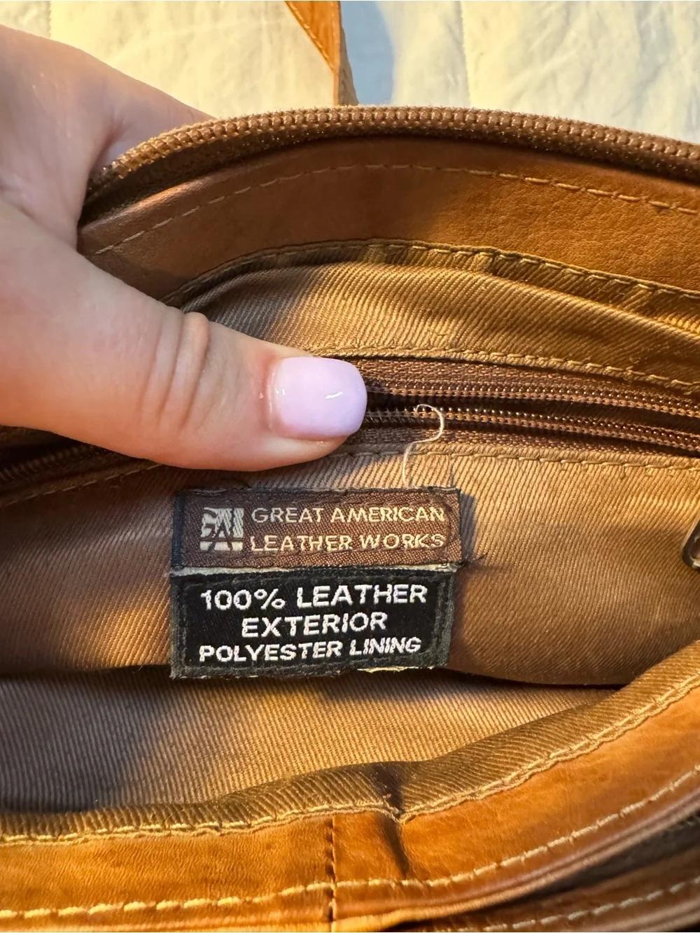 Y2K Great American Leather Works Genuine Leather Crossbody Bag
